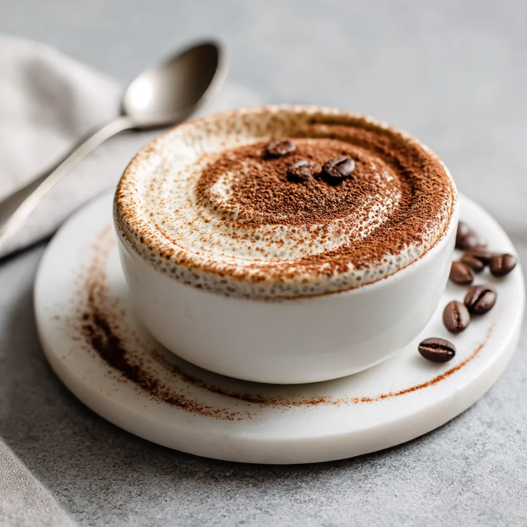 High-Protein Tiramisu Chia Pudding Recipe: A Healthy Twist on the Classic Italian Dessert.