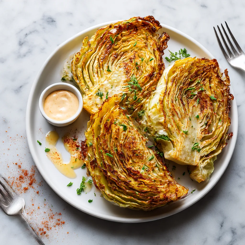 Crispy Roasted Cabbage Wedges with Spicy Dip – The Ultimate Flavor-Packed Vegetable Appetizer.